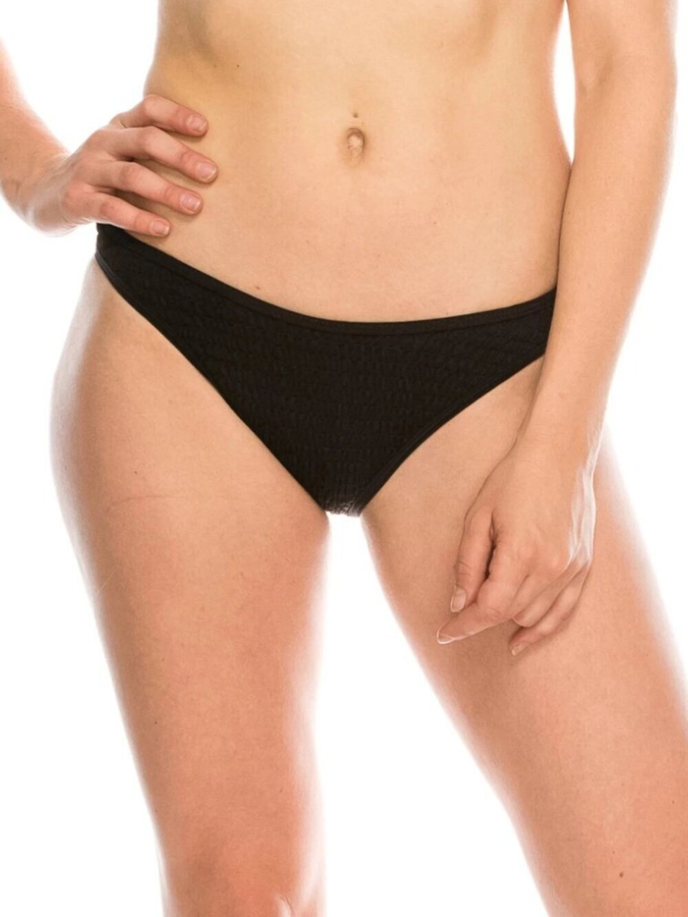 Kendall + Kylie Henley Bikini Bottom Womens Swimsuit Black High Cut Size S